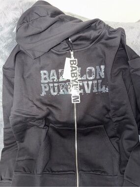 Black Zip-Front Hoodie - Men's